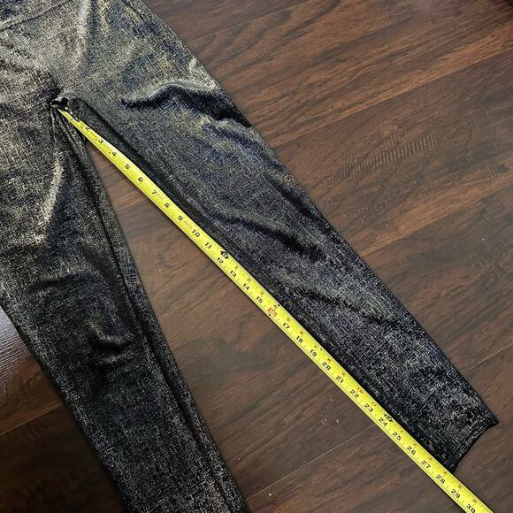 Spanx black & gold velvet sparkly leggings size S - Picture 8 of 10